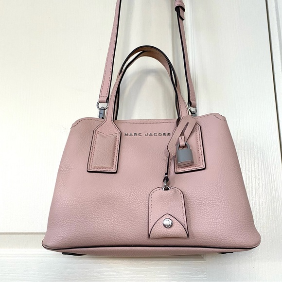 $425 Marc Jacobs Editor 29 Pearl Pink Pebble Leather Satchel Crossbody Bag - Picture 3 of 14